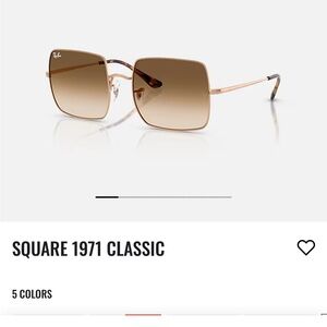 Ray-Ban Square 1971 Classic Sunglasses - Gold and Brown